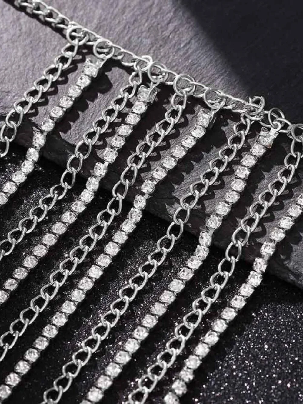 Rhinestone Waist Chain Layered Body Chain for Women